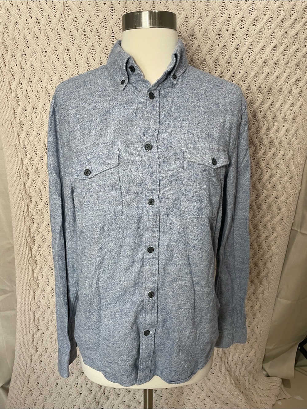 Express Men's Light Blue Button-Down Casual Shirt size S 99% cotton